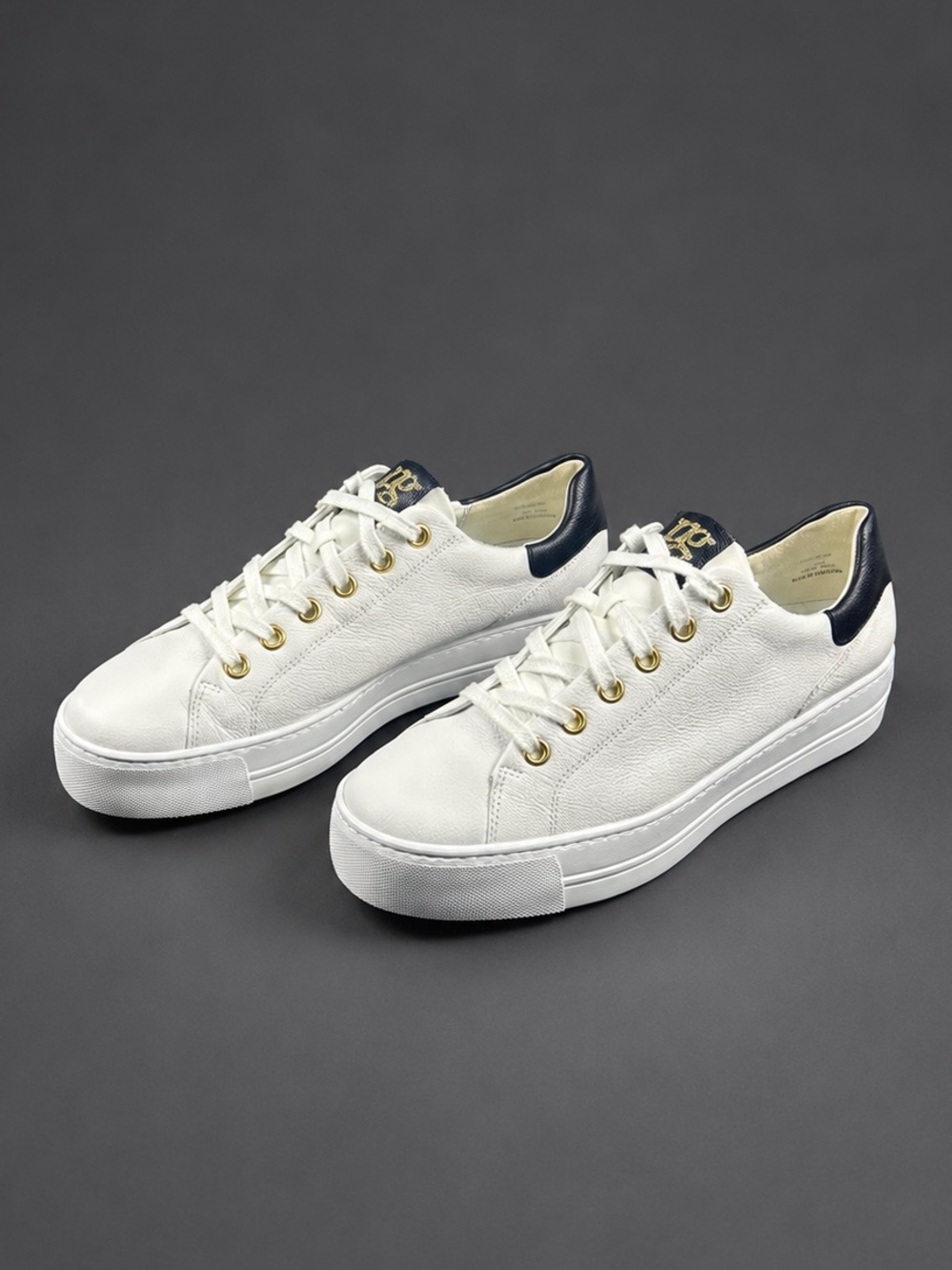 Paul Green 5320-08 Super Soft White Leather Platform Sneakers US 10.5